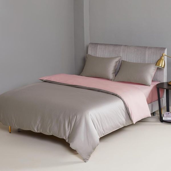 

bedding sets gray and blue reversible duvet cover with button 4pcs  king size 100%egyptian cotton soft set bed sheet pillowcases