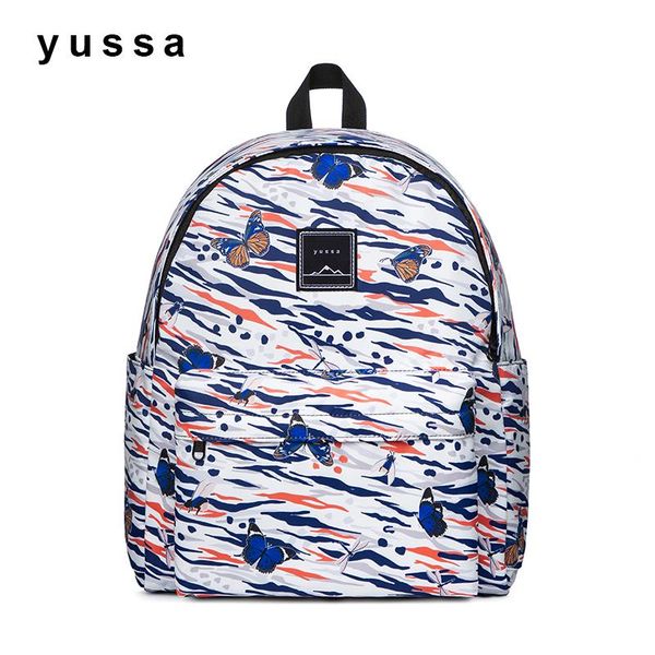 

butterfly print kawaii 14inch lapbackpack women cute fashion schoolbackpack girl waterproof college bag boy travel bagpack