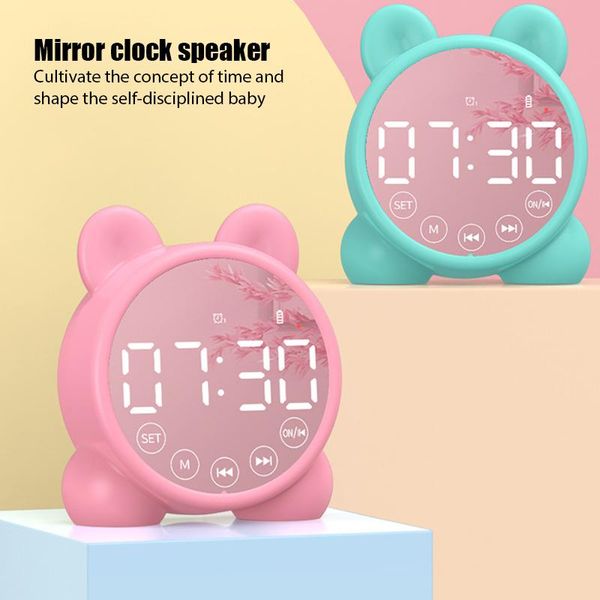 

other clocks & accessories portable mini wireless bluetooth speaker clock alarm digital subwoofer tf card audio 3d stereo surround sound