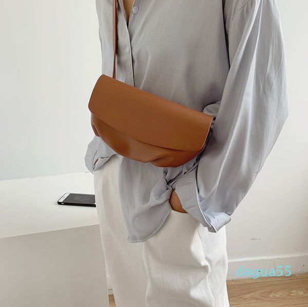 

2021 solid color messenger fashion casual trend female waist bag temperament versatile ladies shoulder bags