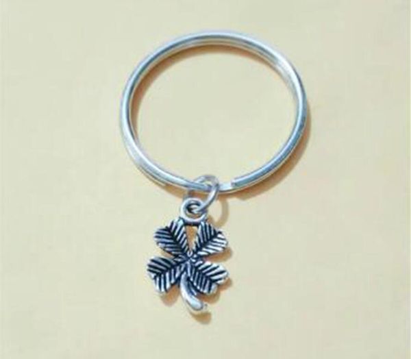 

keychains 20pcs/lot split keyring clover 25mm key ring chain for bag holder charm pendant car chains women & men, Silver