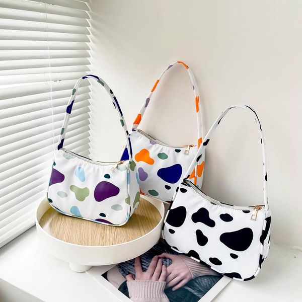 

evening bags ins fashion women small shoulder leopard zebra cow print handbag female contrast color underarm ladies travel purses