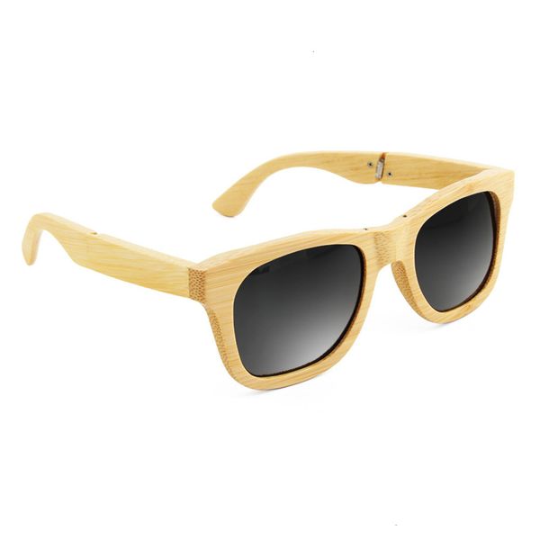 

highend accessories folded sunglass new dign latt fashion bamboo frame sun glass for china women men, Black