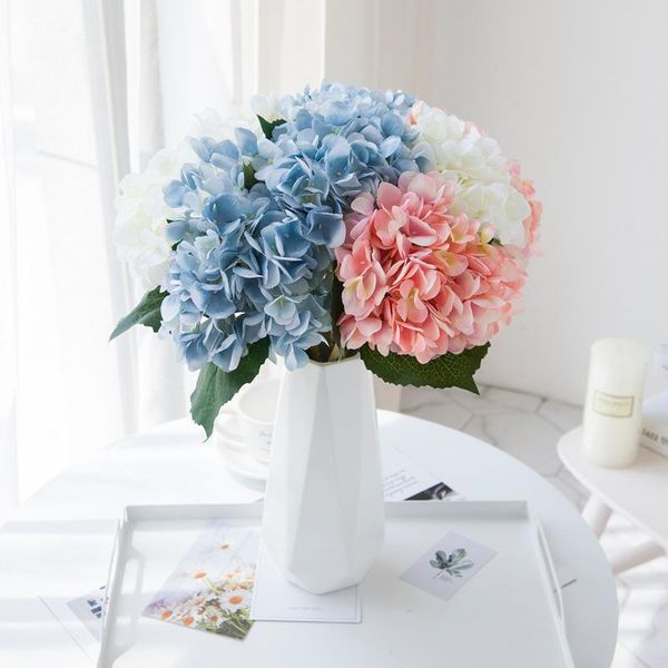 

decorative flowers & wreaths 45cm artificial silk hydrangea plastic branch for flower arrangement diy fake home wedding garden decor