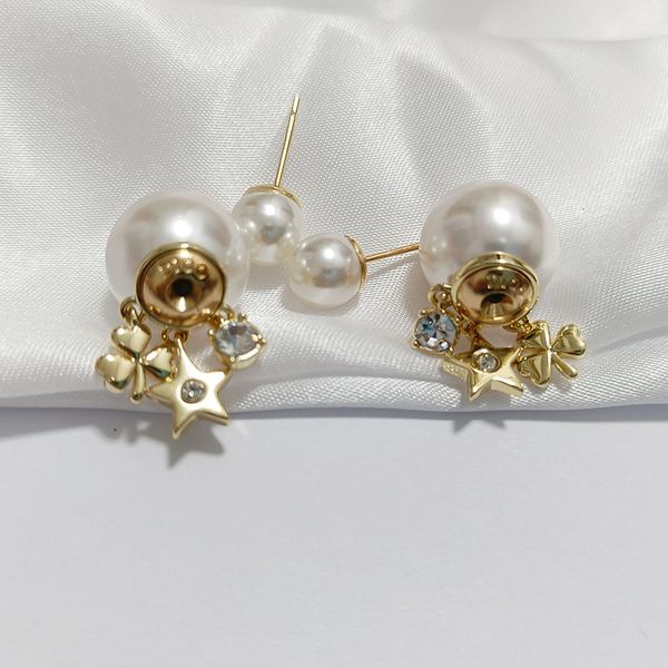 

d trefoil star diamond earrings fashion new, Golden