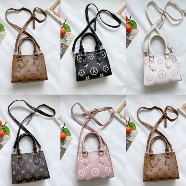 

vintage retro crossbody shoulder bag backpack kids purses handle handbag tote square bucket bags clutch kids toddler girls mini hand bag sat, Black