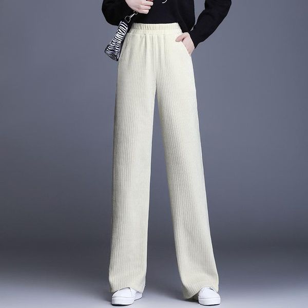 

women's pants & capris elastic high waist wide leg for women autumn winter lady fashion elegant loose casual korean style straight trou, Black;white