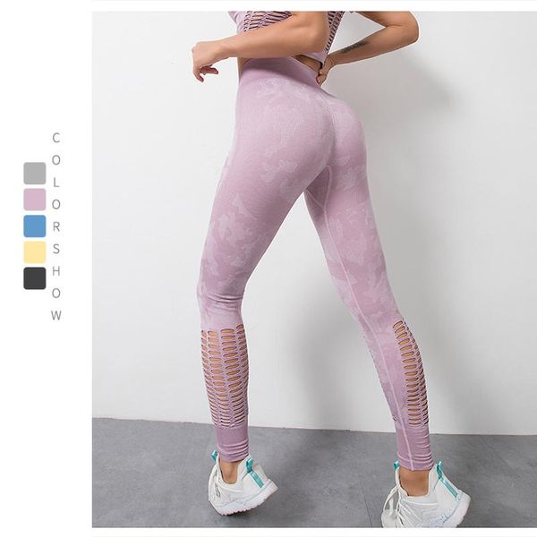 

women's leggings hollow out fitness women camouflage high waist slim breathable running workout legging push up, Black