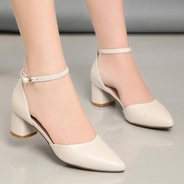 

dress shoes women genuine leather women's for spring mary jane square head pumps, Black