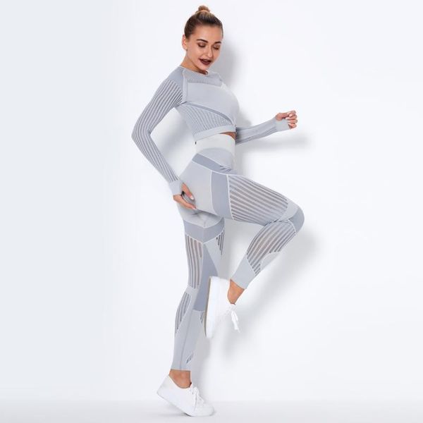 

seamless suit leggings for fitness two piece gym set women running sets women's training outfit tracksuit crop yoga kit