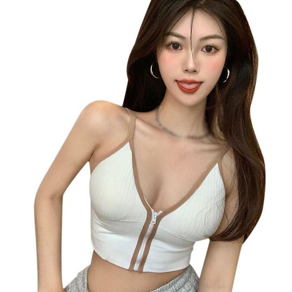 

summer zipper camis lingerie women's suspender vest sleeveless tank ' tanks &, White