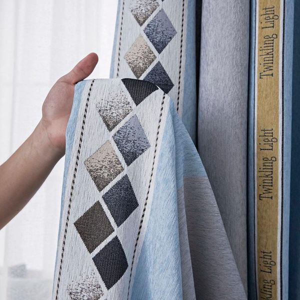 

curtain & drapes 290cm height chenille curtains blackout modern nordic full shading stitching living room bedroom balcony customization