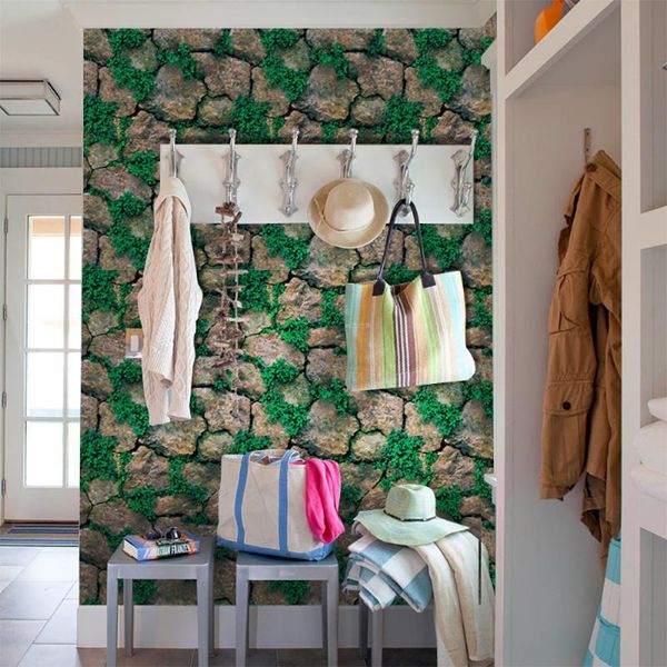 

wall stickers ,3d paper brick stone rustic effect self-adhesive sticker home decor decoration accessories