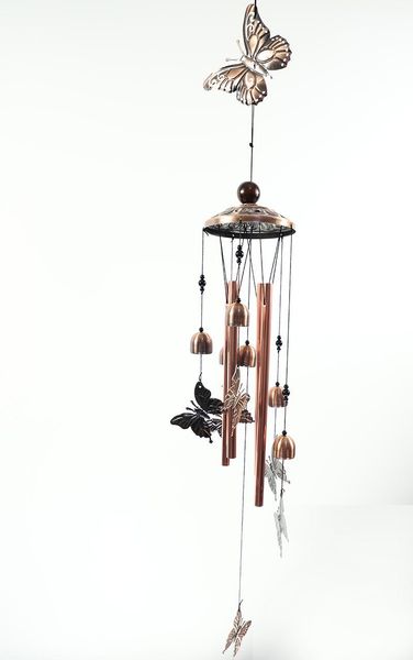 

european and american electroplated metal butterfly wind chime decoration home garden outdoor brass bell decorative objects & figurines