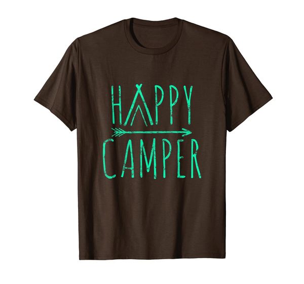 

happy camper camping t-shirt, White;black