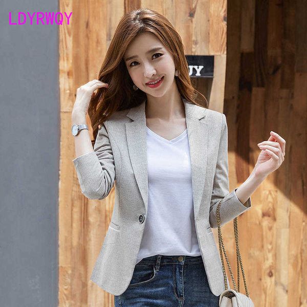 

spring and autumn ol korean temperament long-sleeved casual short slim small suit 210603, White;black