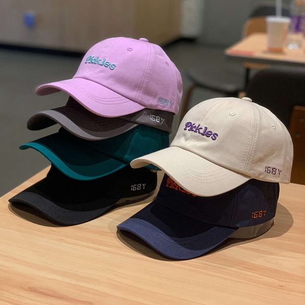 

korean version east gate chic letter embroidered baseball cap student couple leisure cap fashion curved brim hat, Blue;gray