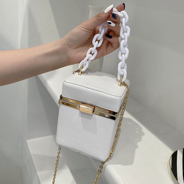 

niche design bag female wild 2021 new high-end crossbody chain bag square box bag mobile phone shoulder width 10.5cm
