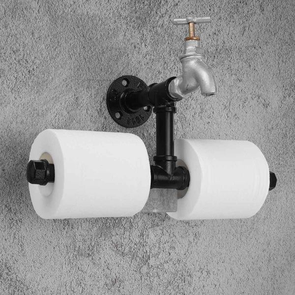 

toilet paper holders retro industrial roll holder organizer iron wall mounted tissue pipe bracket kitchen bathroom towel bar shelf hanger
