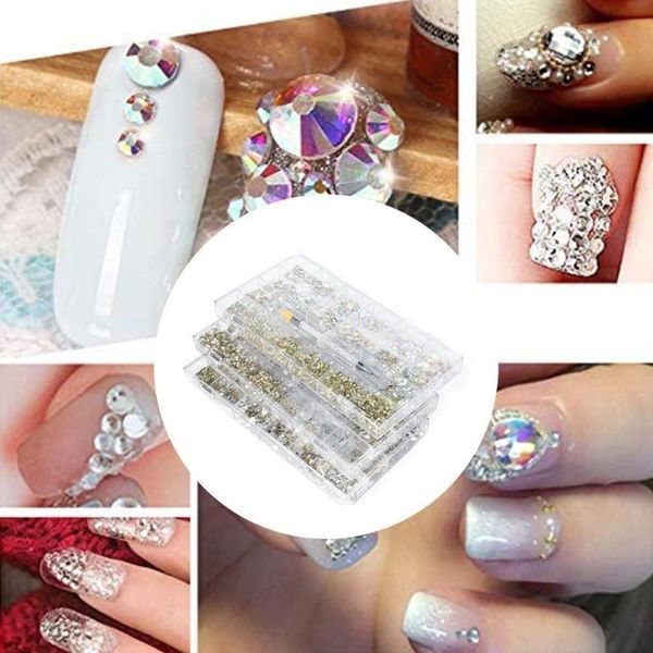 

nail art kits ab crystal rhinestones box multi-shapes glass pieces 7200pcs 800 diamond rhinestone set and cry w3n0