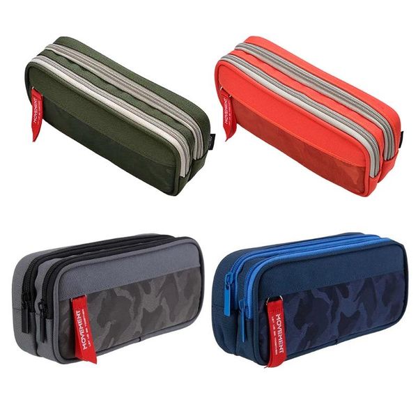 

pencil bags f2ta durable large capacity case double zipper pen bag pouch school office supplies stationery gift