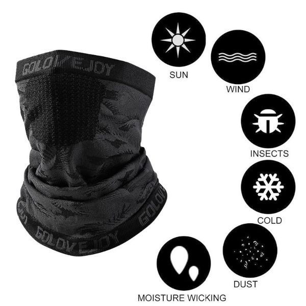 

cycling caps & masks printed summer breathable cool bandana hiking hunting running scarf ski riding fishing sports half face mask men women, Black