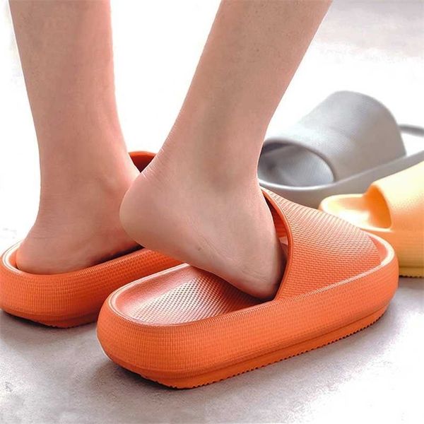 

women men summer fashion slippers slide sandals beach high heels shower thick soft sole ladies boys girls bathroom shoes 211023, Black