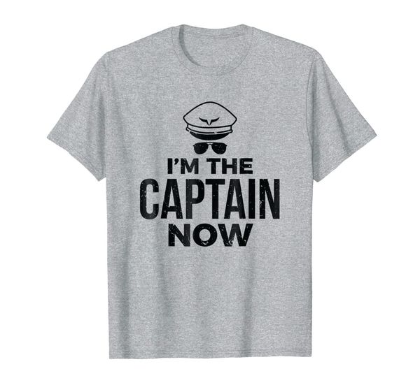 

i'm the captain now t-shirt aviation gift, White;black