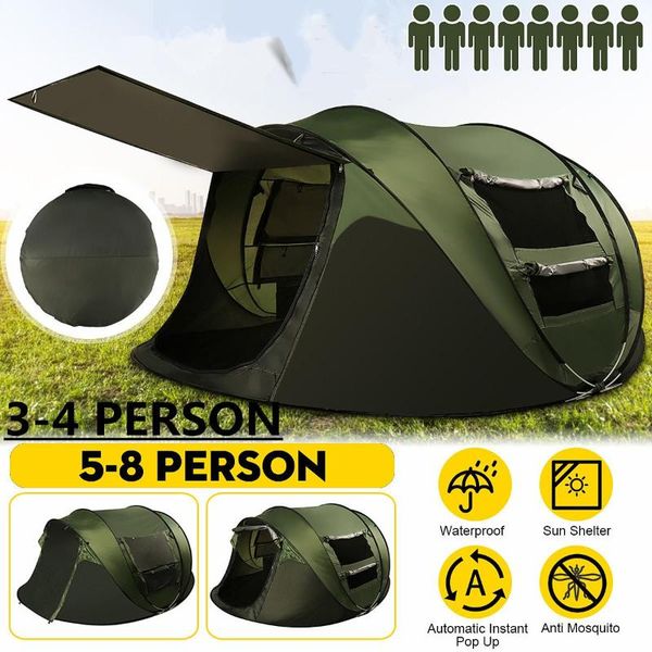 

tents and shelters 5-8 person automatic pops up family outdoor camping tent easy open camp ultralight instant shade portable constructi