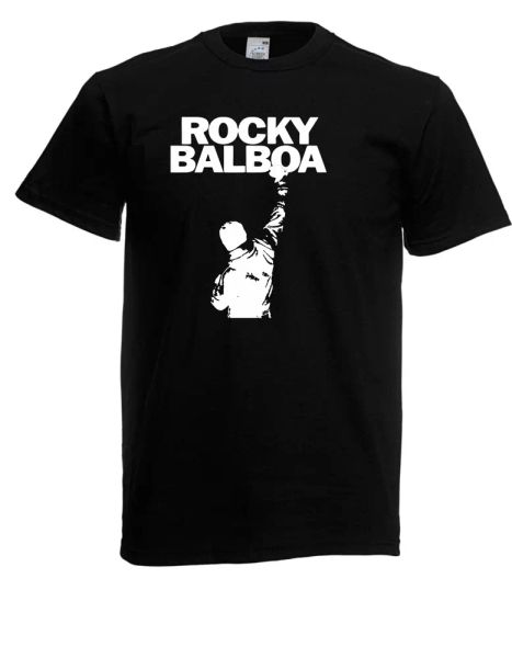 

mens t-shirt rocky balboa until 5xl, White;black