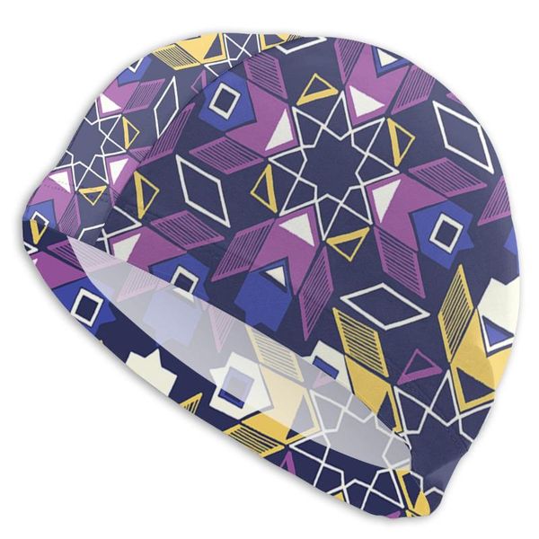 

wide brim hats sports goods geometric swimming cap adults men/women high elastic waterproof pu fabric caps, Blue;gray
