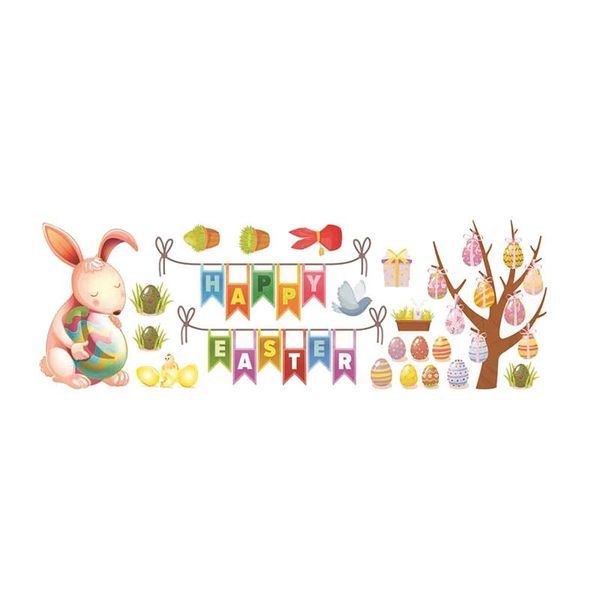 

wallpapers easter wall sticker happy cartoon animal pvc living room decoration