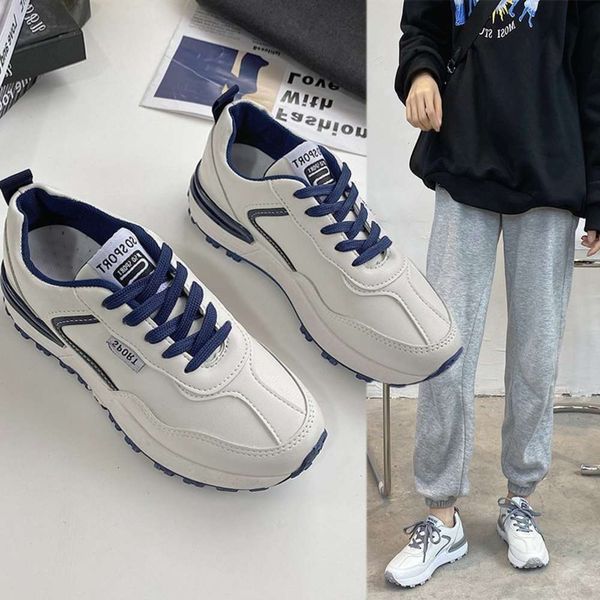 

casual shoes 2021 spring korean fashion new sports shoes women's thick soled campus style daddy, Black