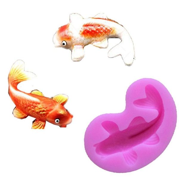

cake tools 3d carp fish silicone mold fondant chocolate soap mould diy baking tool