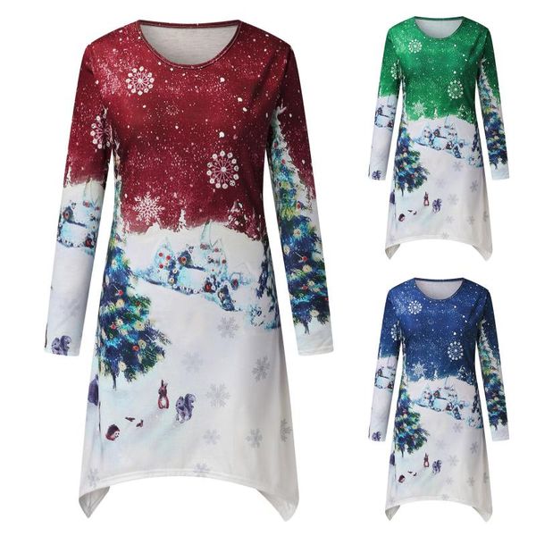

women's t-shirt christmas long-sleeve t shirt women graphic shirts long tunics female cotton casual loose tshirt lady, White