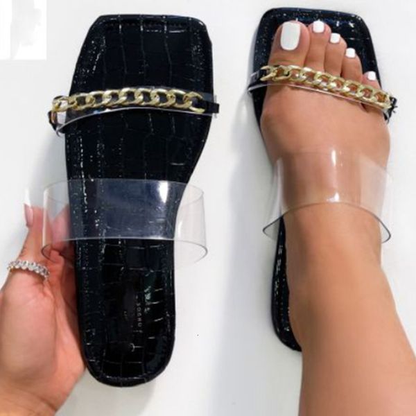 

sandals fashion women slippers flip flops shoes 2021 outside female metal slides ladies for woman 5gza, Black