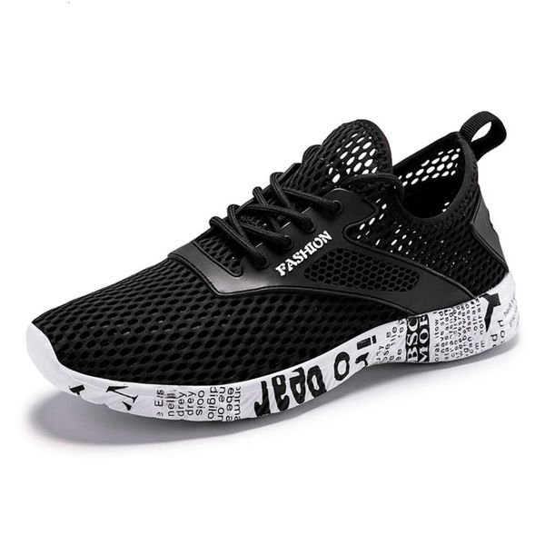 

breathable mesh 2020 new men's summer leisure sports fashion shoes men shoe, Black