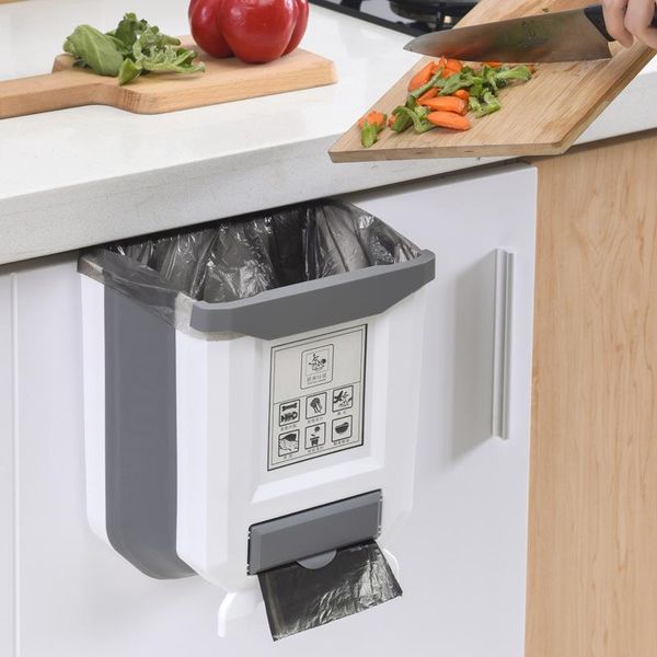 

waste bins plastic basket hanging trash can bin garbage storage box deskkitchen holder cabinet door