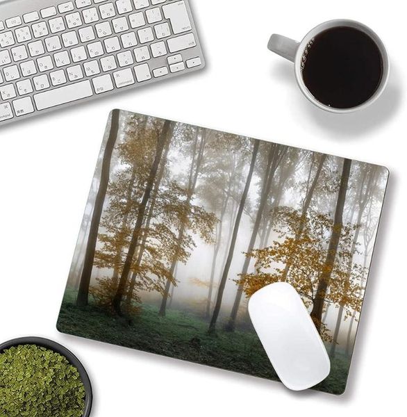 

mouse pads & wrist rests computer sell pad natural rubber gamer anti-slip lovely art anime office decoration home mat misty forest
