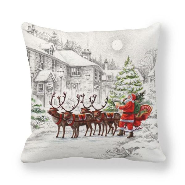 

pillow case 45cm 18 inch christmas 3d cover throw xmas squares single side printing pillowcase