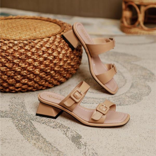 

sandals summer thick women platform casual slippers zapatillas mujer buckle party dress shoes female footwear, Black