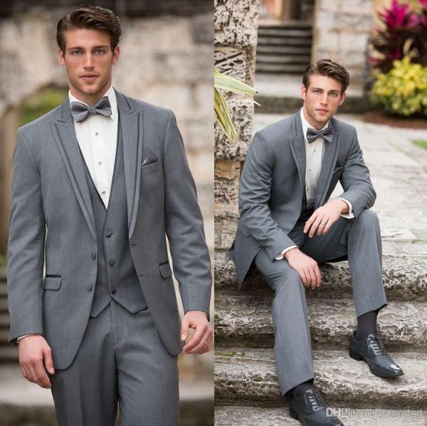 

latest coat pant designs grey trim formal groom men wedding suit peaked lapel custom made slim fit suits 3 pieces terno c men's & blaze, White;black