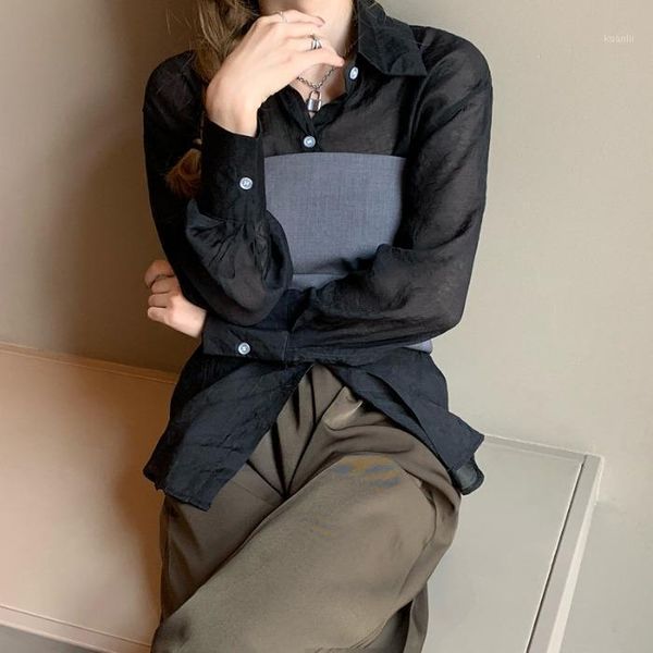 

women's blouses & shirts 2021 spring fashion blouse female temperament commuter loose and thin blusa imitation tencel shirt c625, White