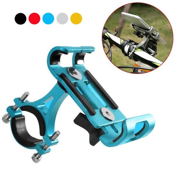 

aluminum bicycle phone holder adjustable support gps bike stand mount bracket non-slip mtb cycling accessories cell mounts & holders
