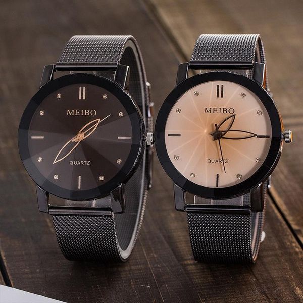 

watch couple simple unique gift leather lover's watches gifts band wristwatches, Slivery;brown