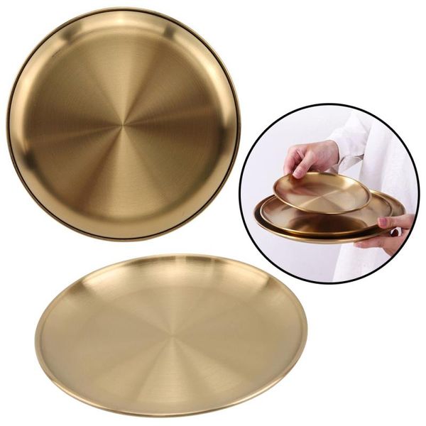 

dishes & plates stainless steel golden plate dessert western coffee tray jewelry storage cake disc roast barbecue