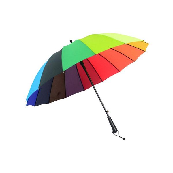 

umbrellas windproof rainbow large umbrella ladies automatic sun long-handle parasol