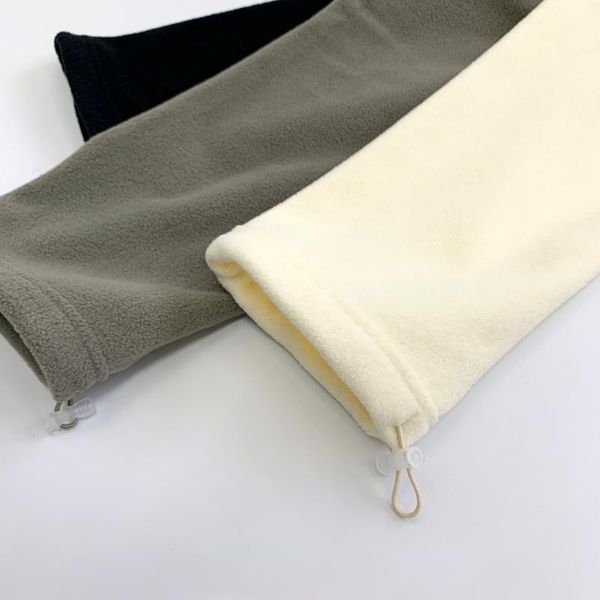 

men's pants 2021 double-line polar fleece trousers casual straight leg loose feet couple guard high street style, Black