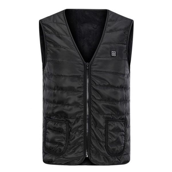 

men's vests men women winter warm vest zip closure electric heating usb charger outdoor camping fishing hiking golf washable thermal, Black;white