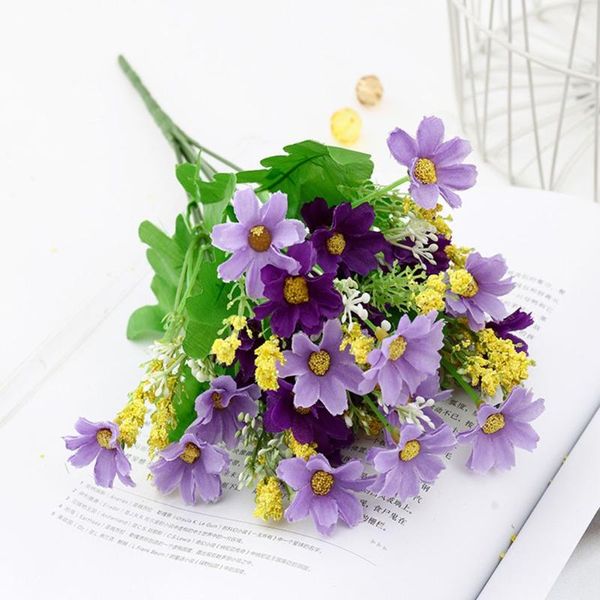 

decorative flowers & wreaths 1*artificial daisy 7 fork 28 head bouquet artificial flower wedding party decoration diy *100% brand and high q